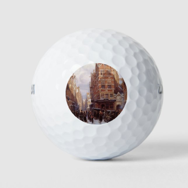 Jüdisches Viertel in Amsterdam (Vintage Stadtumgeb Golfball (Vorderseite)