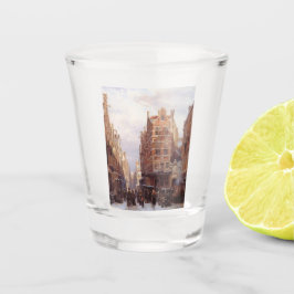 Jüdisches Viertel in Amsterdam (Vintage Stadtumgeb Schnapsglas