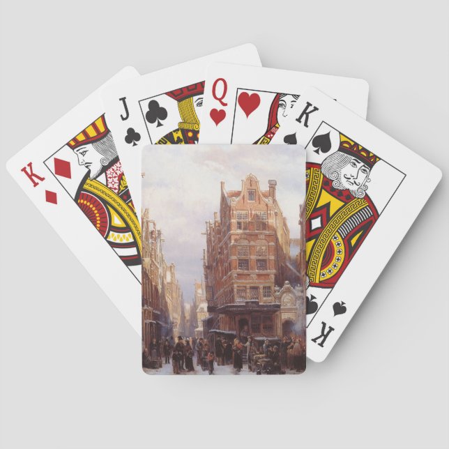 Jüdisches Viertel in Amsterdam (Vintage Stadtumgeb Spielkarten (Rückseite)