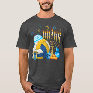 Jüdisches Volleyball Menorah Chanukka Hanukka Spor T-Shirt