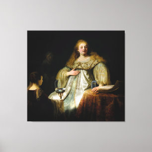 Judith am Bankett von Holofernes durch Rembrandt Leinwanddruck