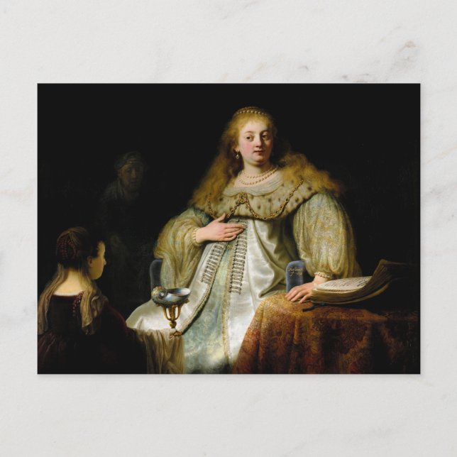 Judith am Bankett von Holofernes von Rembrandt Postkarte (Vorderseite)