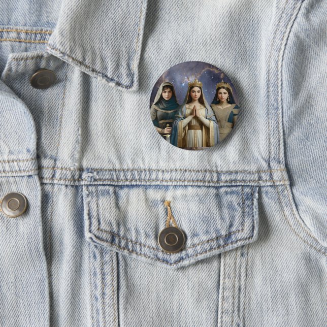 Judith, Esther & Blessed Virgin Mary Button Pin (Beispiel)