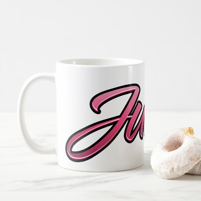 Judith faded pink Tasse Teetasse Kaffeetasse (Mit Donut)