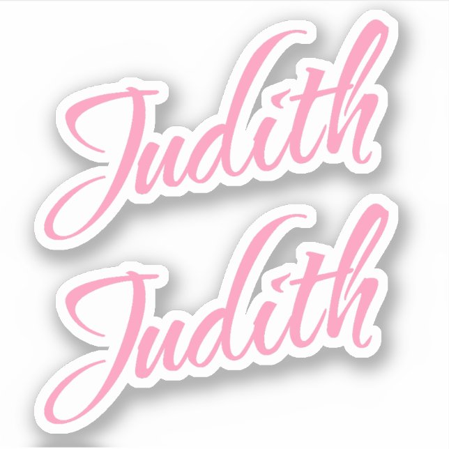 Judith Name in Pink x2 Aufkleber (Vorderseite)