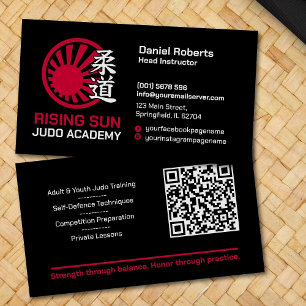 Judo-Akademie-Instructor - Kanji und aufgehende So Visitenkarte