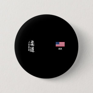 Judo-Amerikanische-Flagge-Judoka-Dojo-Kampfsport-A Button