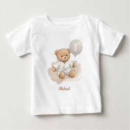 Judo Bear’s First Belt" – 1st Birthday White Belt Baby T-shirt