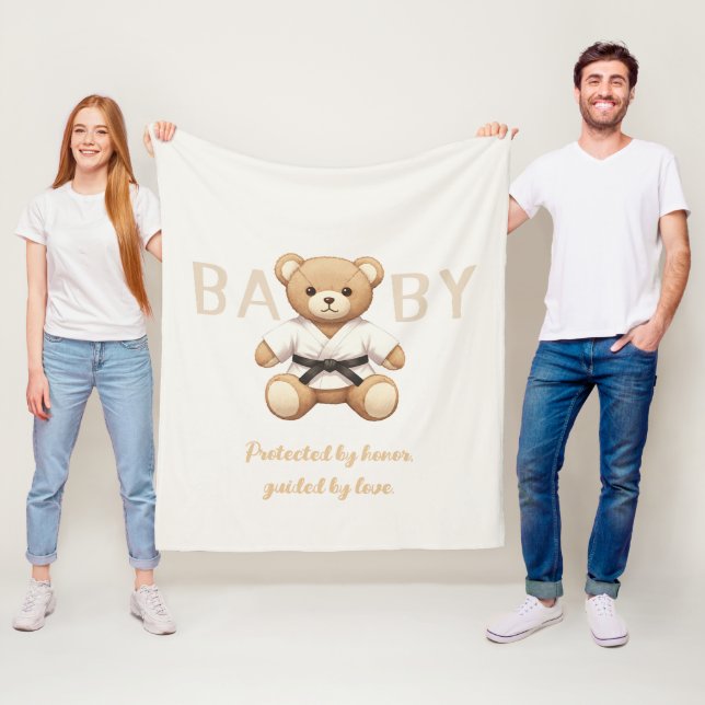 Judo Black Belt Bear Baby Shower Collection Fleecedecke (Beispiel)