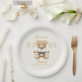 Judo Black Belt Bear Baby Shower Collection Pappteller