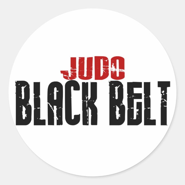 Judo Black Belt Runder Aufkleber (Vorderseite)