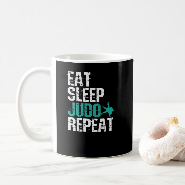 Judo Eat Sleep Judo Repeat Kaffeetasse (Mit Donut)