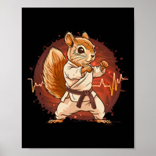 Judo Eichhörnchen Herzschlag Kickboxen Taekwondo M Poster
