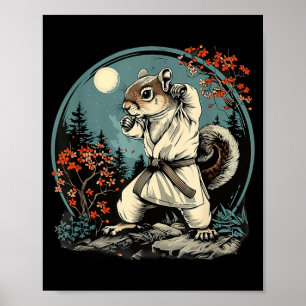 Judo Eichhörnchen Kickboxen Mond Martial Arts Judo Poster