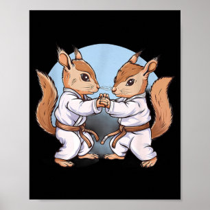 Judo Eichhörnchen Taekwondo Kung Fu Kampfsport Poster