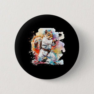Judo Eichhörnchen Wasserfarben Eichhörnchen Liebha Button