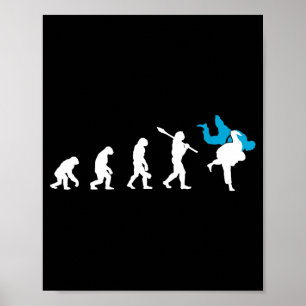 Judo-Evolution cooler Judoka Retro-Geschenk Poster