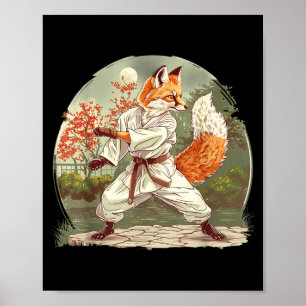 Judo Fox Nature Kickboxen Taekwondo Kampfsport Poster