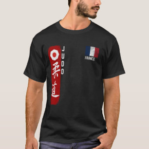 Judo France französische Flagge Judoka Dojo Martia T-Shirt