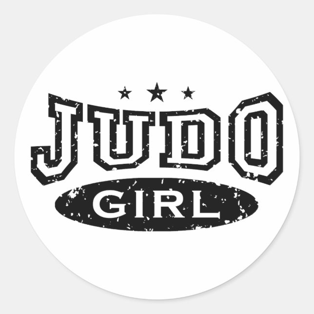Judo Girl Runder Aufkleber (Vorderseite)