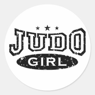 Judo Girl Runder Aufkleber