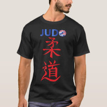 Judo Kanji Lettering Graphic mit japanischer Flagg