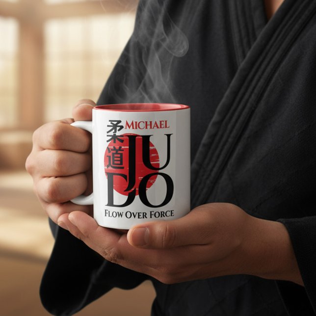 Judo -Kanji, Rising Sun Zweifarbige Tasse (Von Creator hochgeladen)