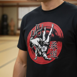 Judo Kanji und aufgehende Sonne Wurf - Kampfsport T-Shirt