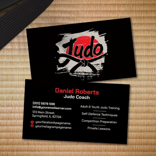 Judo-Lehrer - Schwarzgurt und Sonne Visitenkarte (Von Creator hochgeladen)