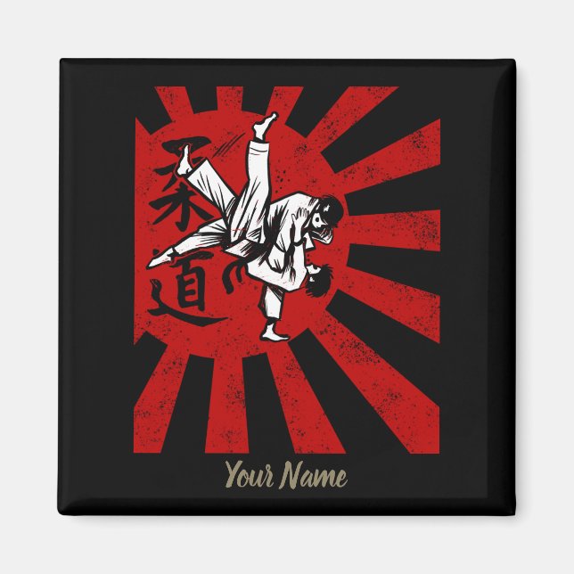 Judo Martial Arts Vintages Retro Design Magnet (Vorne)