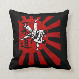 Judo Martial Arts with vintage japanischen Rising  Kissen
