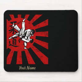 Judo Martial Arts with vintage japanischen Rising Mousepad