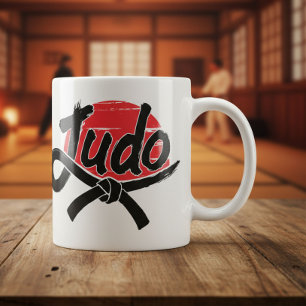 Judo - Schwarzer Gürtel - aufgehende Sonne Kaffeetasse