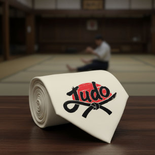 Judo - Schwarzer Gürtel - aufgehende Sonne Krawatte