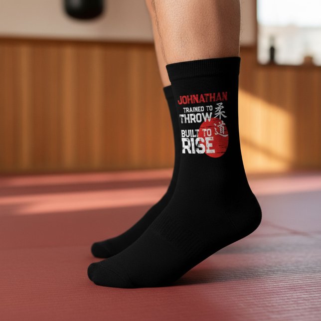 Judo - Trained to Throw - Built to Rise Socken (Von Creator hochgeladen)