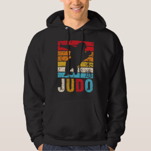 Judo Ura Nage Judoka Retro Sunset Hoodie