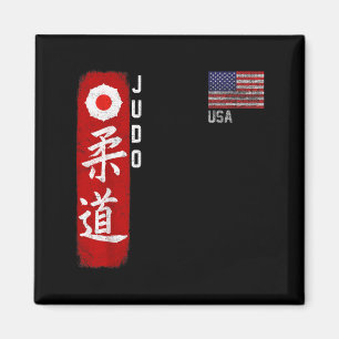 Judo USA Amerikanische Flagge Judoka Dojo Kampfspo Magnet