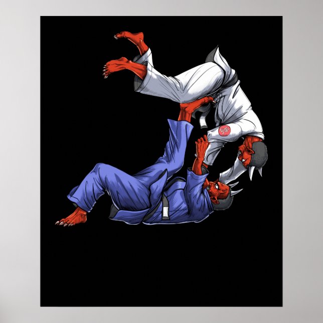 Judo Wrestling Demons Oni Poster (Vorne)