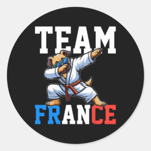 Judoka Kimono Karateka Dog Judo Dab Animated Child Runder Aufkleber