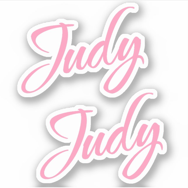 Judy Decorative Name in Pink x2 Aufkleber (Vorderseite)