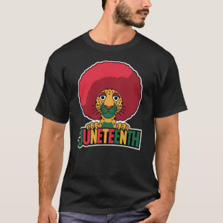 Jüdzehnte Leopard Afro Black History Monat T-Shirt