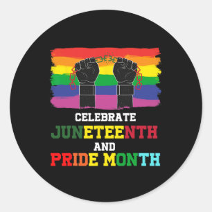 Jüdzehnte und Gay Pride Monat feiern Black Pri Runder Aufkleber