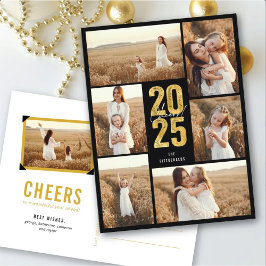 Juers to 2025 Gold Typografy Modern New Year Feiertagspostkarte