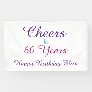 Juers to 60 Years Birthday farbenfrohe personalize Banner