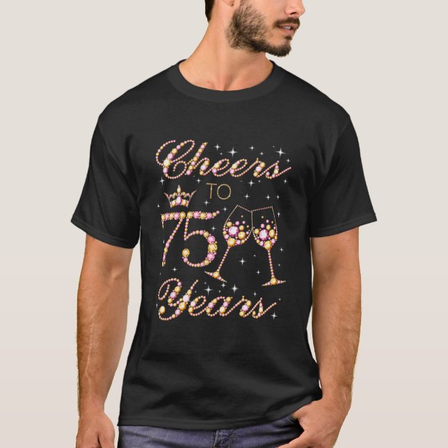 Juers to 75 Years 1948 75th Birthday Weinbrille T-Shirt (Vorderseite)