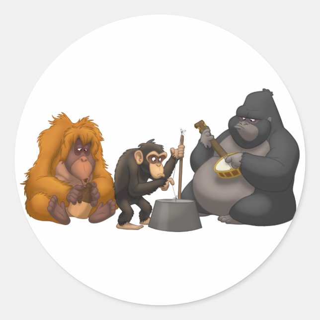 Jug Band der Affen Stickers (Vorderseite)