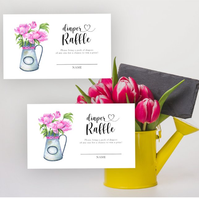 Jug der Blume Babydusche-Windelpreisraffinerie Begleitkarte (Von Creator hochgeladen)