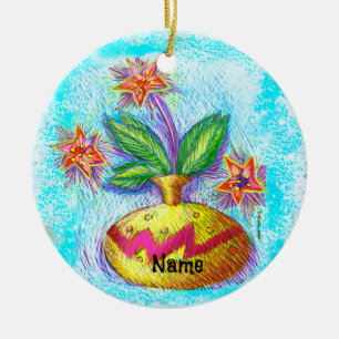 Jug O Blume Keramik Ornament