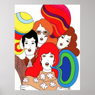 Jugend der sechziger Jahre, Vintager Popart Poster