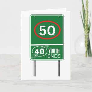 Jugend endet um 50 glücklich 50. Geburtstag Funny Feiertagskarte